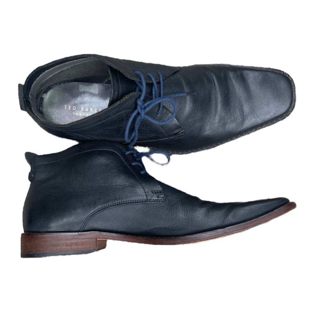 Ted Baker Men's Navy Ashcroft Leather Chukka Boots